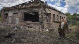 Local resident house heavily damaged by the Russian shelling 