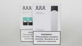 electronic cigarette and menthol pods from Juul Labs