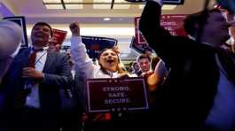 Supporters cheer U.S. House Republican Leader Kevin McCarthy